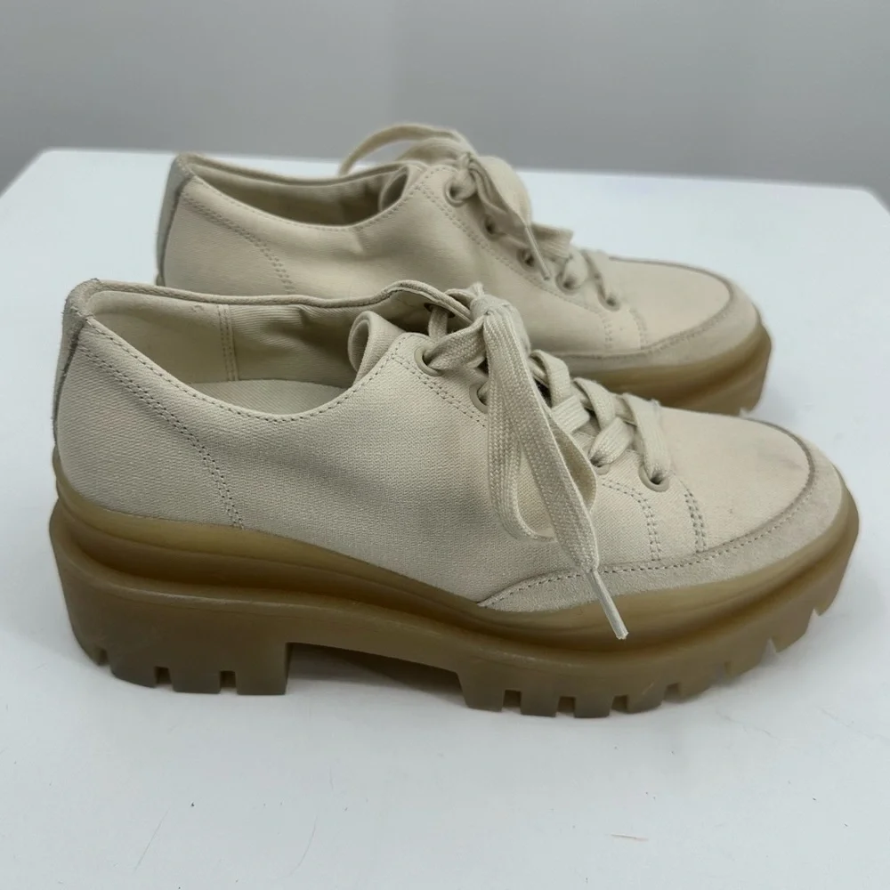 VIONIC Cream Ezrie Platform Sneakers Chunky Heel Lug Sole Aspen Size 6